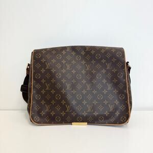 Louis Vuitton Brown Monogram Abbesses Messenger Bag LV Logo Large Crossbody